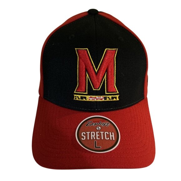 Maryland Terrapins Terps Stretch L Hat Curved Brim New Zephyr NCAA New - Picture 2 of 8